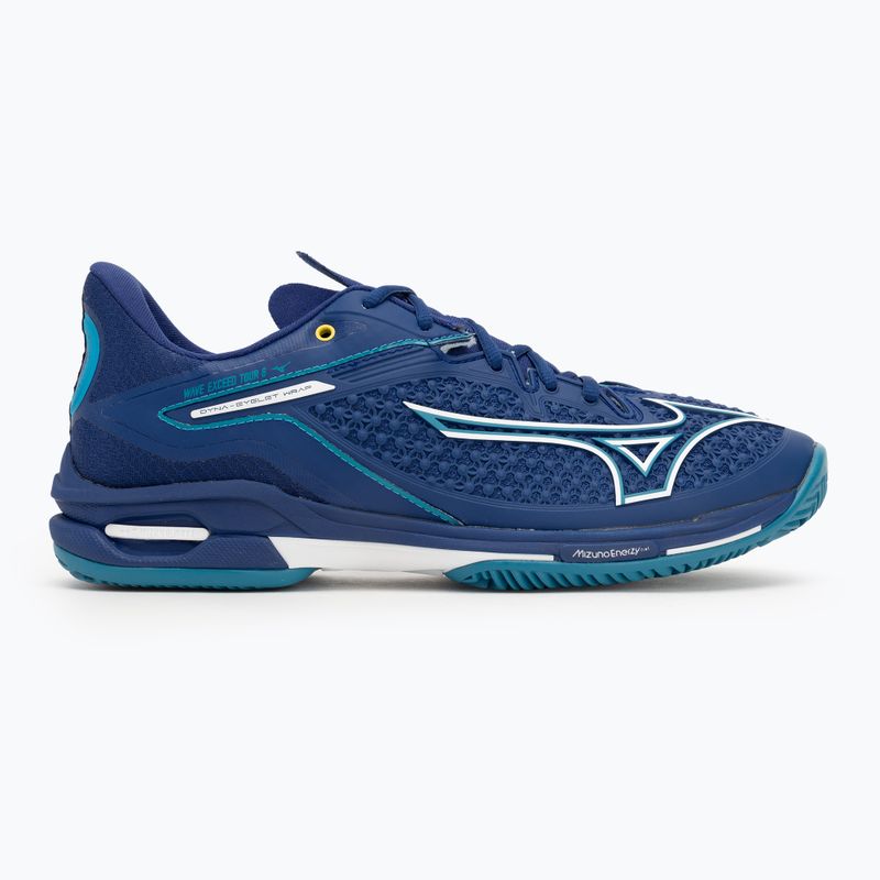 Buty do tenisa męskie Mizuno Wave Exceed Tour 6 CC bellwether blue/ white/ fjord blue 2