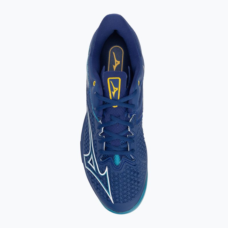 Buty do tenisa męskie Mizuno Wave Exceed Tour 6 CC bellwether blue/ white/ fjord blue 5