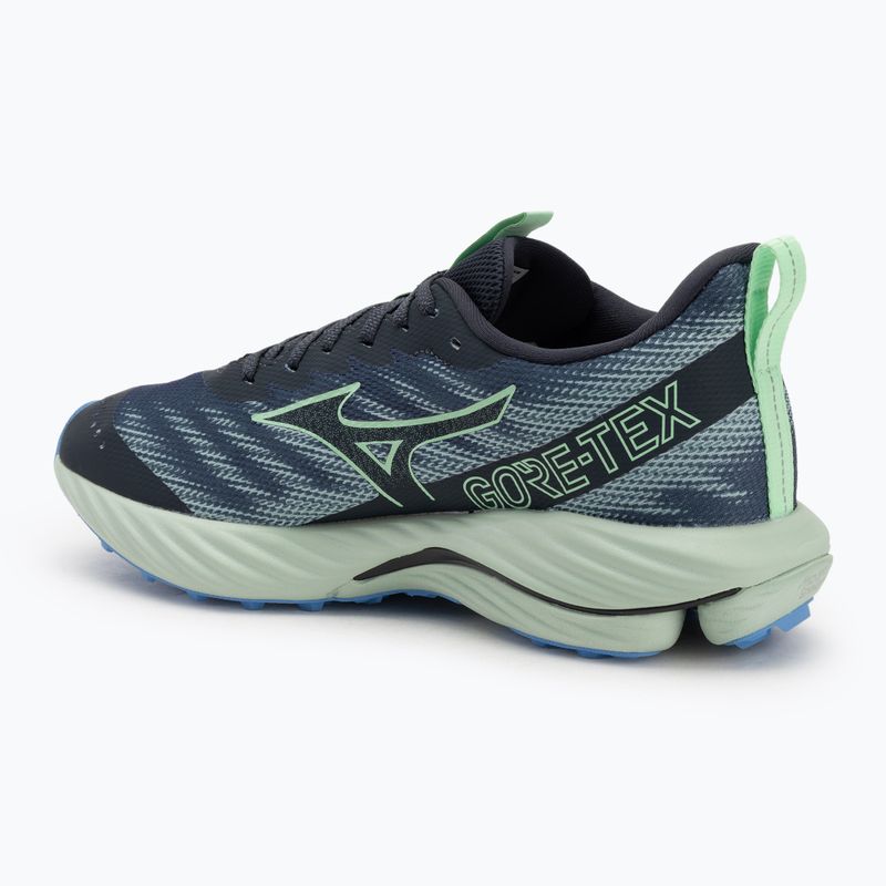Buty do biegania męskie Mizuno Wave Rider GTX 2 vintage indigo/neo mint/front blue 3