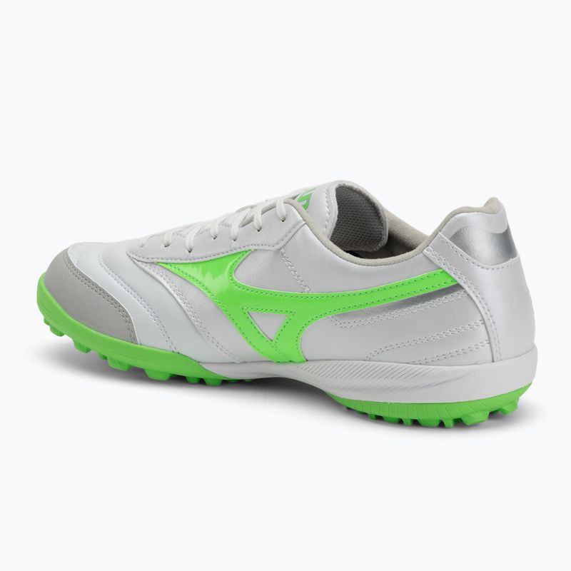 Buty piłkarskie męskie Mizuno Morelia Sala Pro TF white/neon green/galaxy silver 3