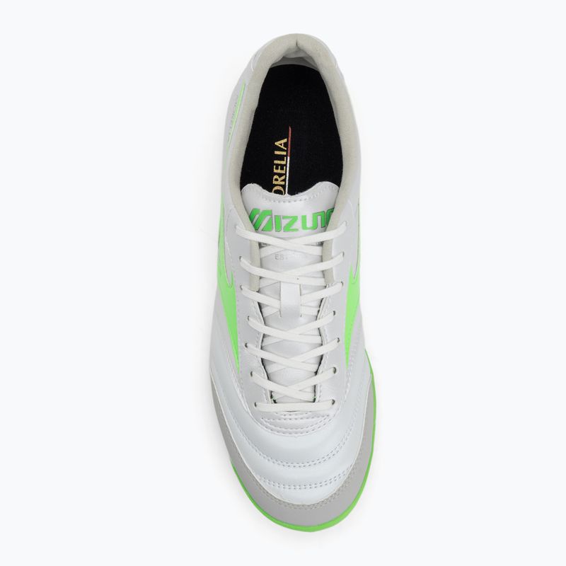Buty piłkarskie męskie Mizuno Morelia Sala Pro TF white/neon green/galaxy silver 5