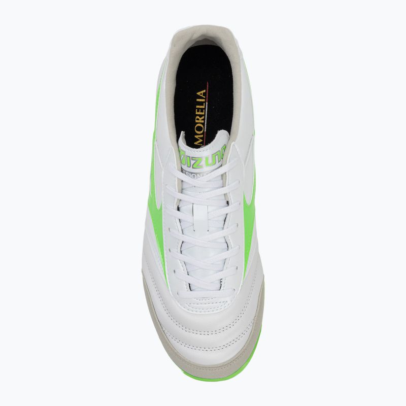 Buty piłkarskie Mizuno Morelia Sala Elite TF white/neon green/galaxy silver 5