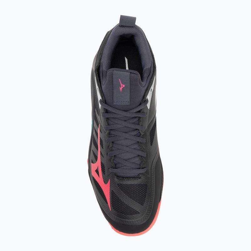 Buty do siatkówki Mizuno Wave Dimension black/neon flame/peacock blue 5