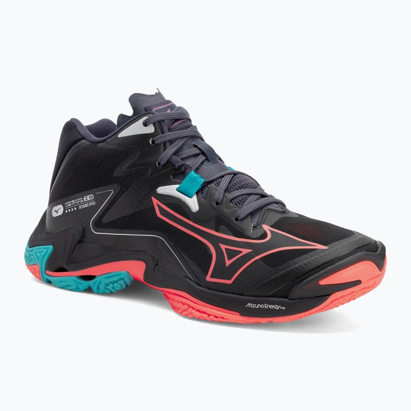 Buty do siatkówki Mizuno Wave Lightning Z8 Mid black/neon flame/peacock blue
