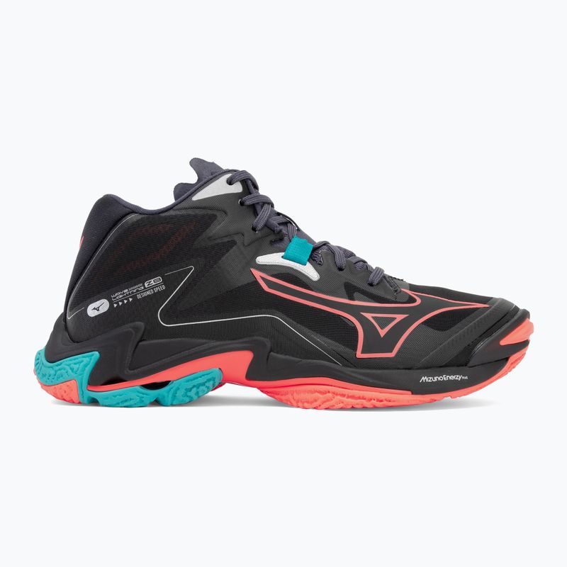 Buty do siatkówki Mizuno Wave Lightning Z8 Mid black/neon flame/peacock blue 2