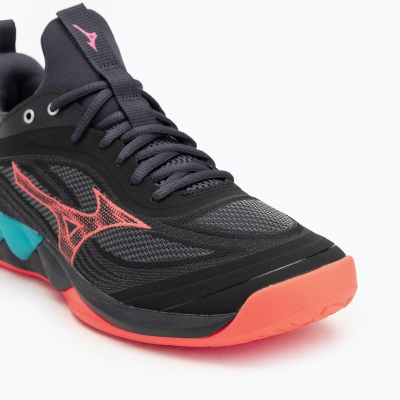 Buty do siatkówki Mizuno Wave Luminous 3 black/neon flame/peacock blue 7