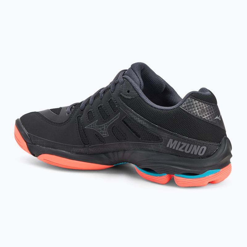 Buty do siatkówki Mizuno Wave Voltage 2 black/neon flame/peacock blue 3