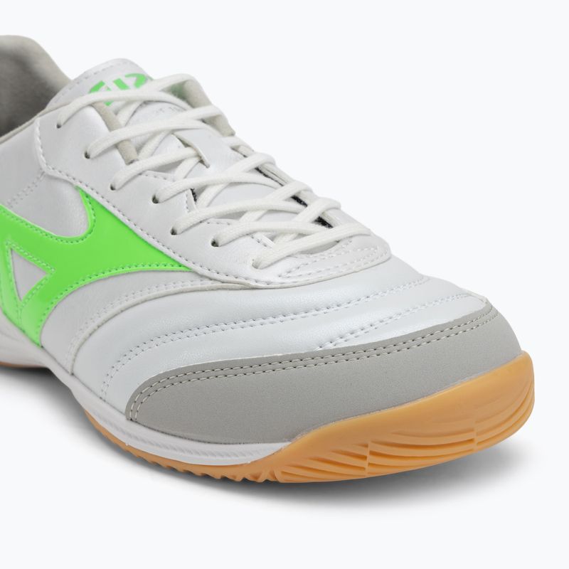 Buty piłkarskie męskie Mizuno Morelia Sala Pro IN white/neon green/galaxy silver 7