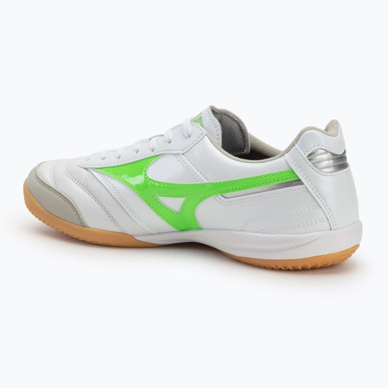 Buty piłkarskie męskie Mizuno Morelia Sala Elite IN white/neon green/galaxy silver 3