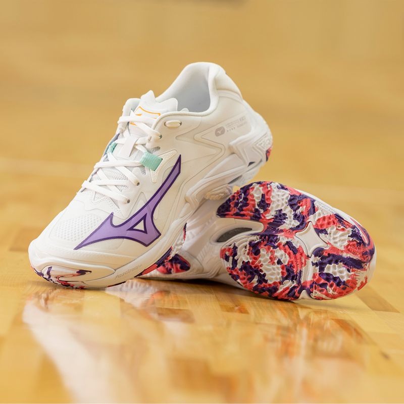 Buty do siatkówki damskie Mizuno Wave Lightning Z8 white/violet indigo/camelliaros 13