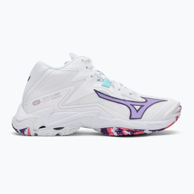 Buty do siatkówki damskie Mizuno Wave Lightning Z8 Mid white/violet indigo/camelliaros 2