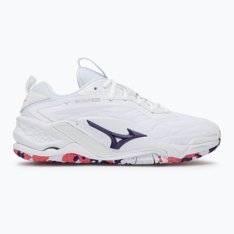 Buty do piłki ręcznej Mizuno Wav Stealth Neo 2 white/violet indigo/camellia rose 2