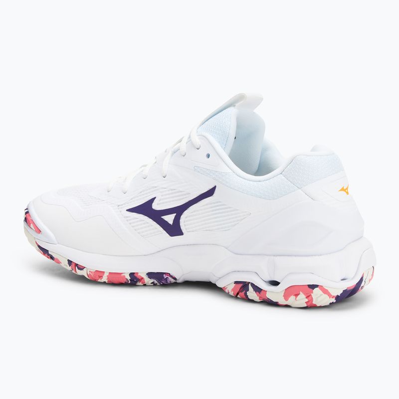 Buty do piłki ręcznej damskie  Mizuno Wave Stealth 6 white/violet indigo/camellia rose 3