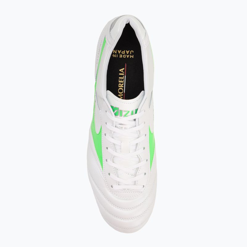 Buty piłkarskie męskie Mizuno Morelia II Japan Md white/neon green/galaxy silver 5
