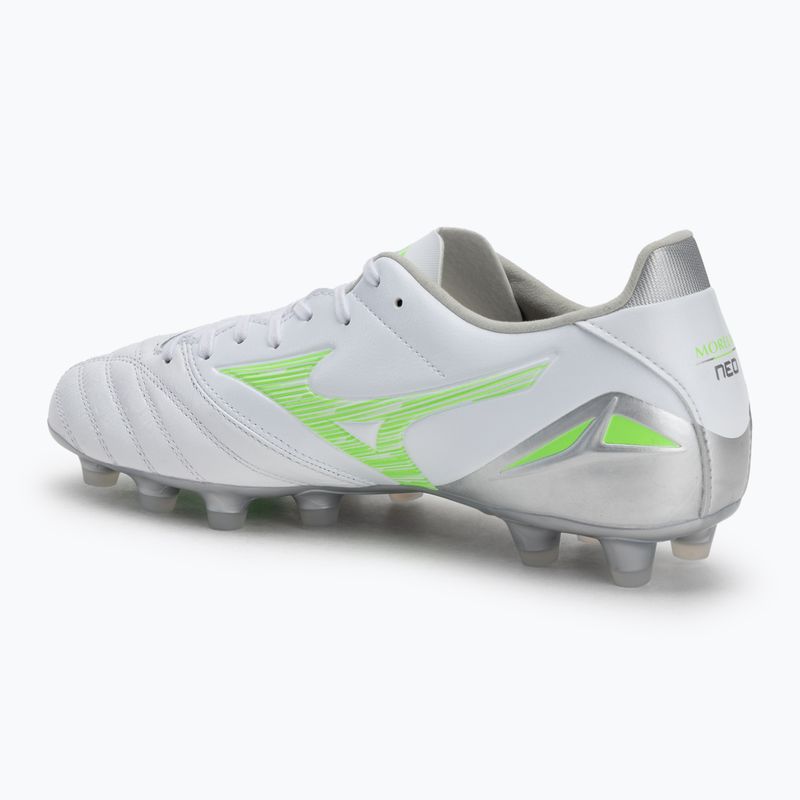 Buty piłkarskie Mizuno Morelia Neo IV Pro Md white/neon green/cool gray 3c 3