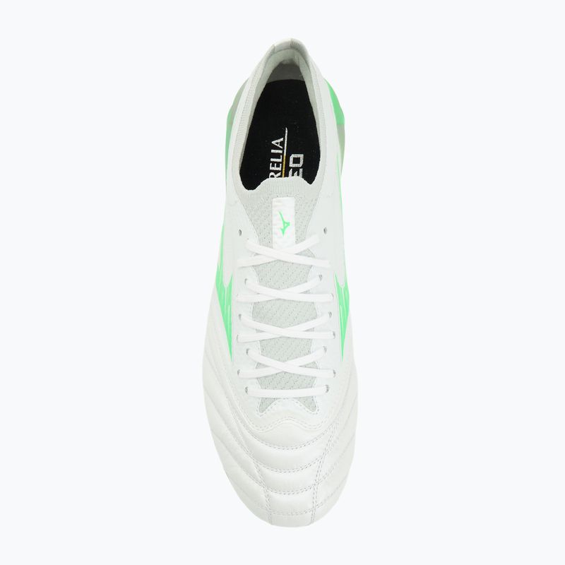 Buty piłkarskie męskie Mizuno Morelia Neo IV Β Elite MD white/neon green/cool gray 3c 5