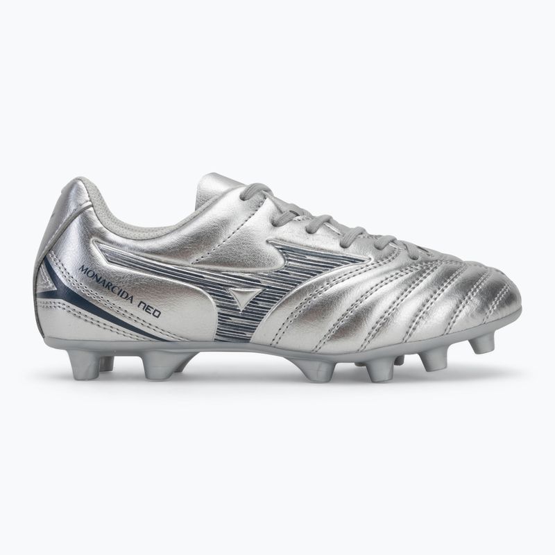 Buty piłkarskie dziecięce Mizuno Monarcida Neo III Select Jr Md galaxy silver/8605 c/gold 2