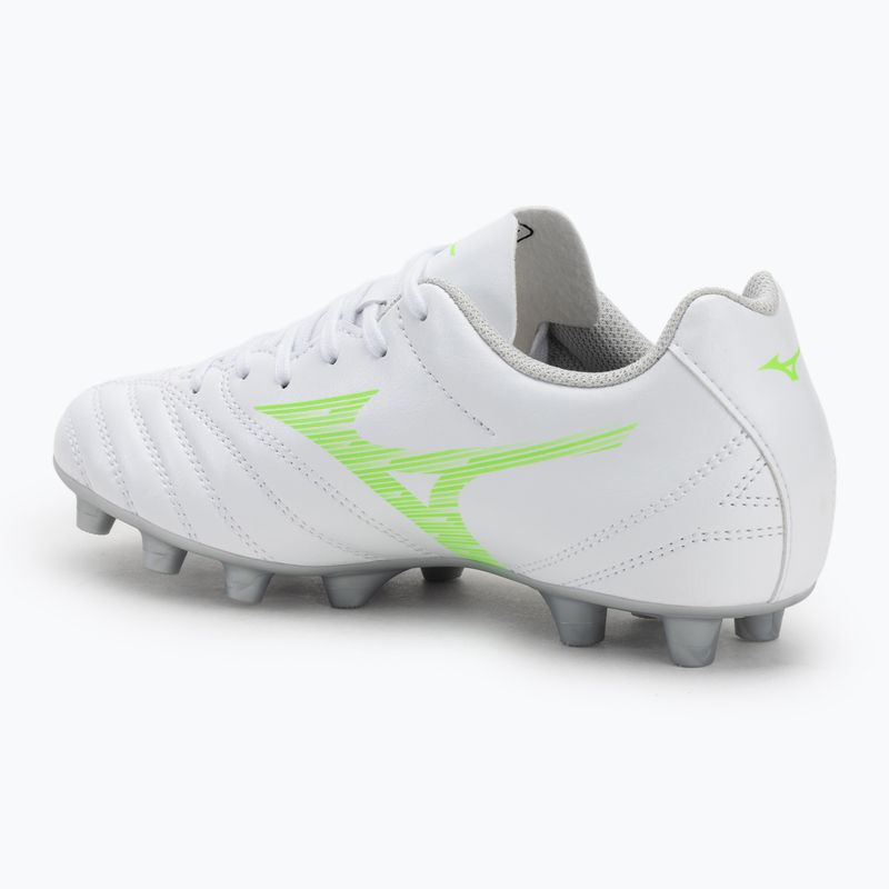 Buty piłkarskie dziecięce Mizuno Monarcida Neo III Select Jr Md white/neon green 3