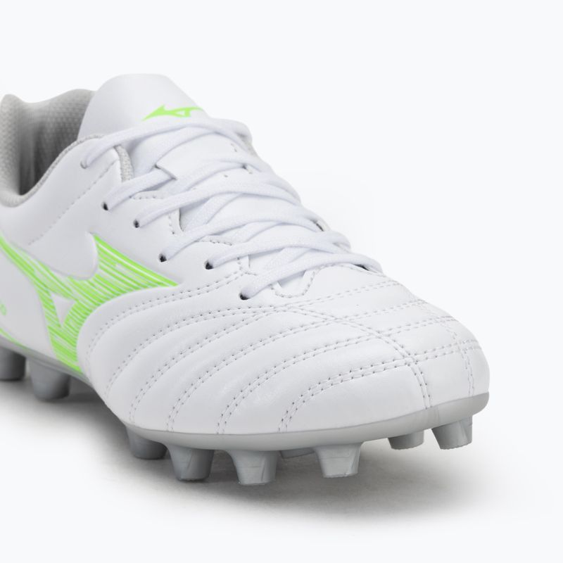 Buty piłkarskie dziecięce Mizuno Monarcida Neo III Select Jr Md white/neon green 7