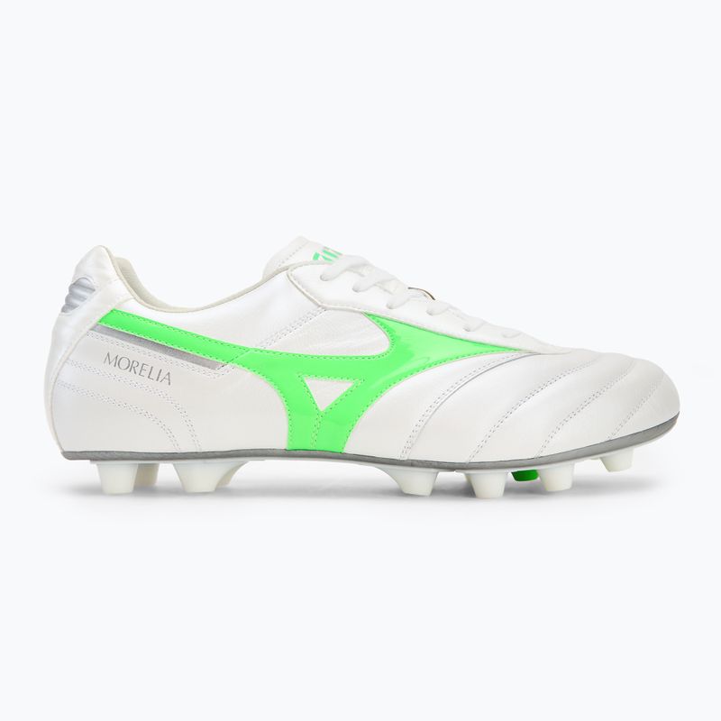 Buty piłkarskie męskie Mizuno Morelia II Elite Md white/neon green/galaxy silver 2