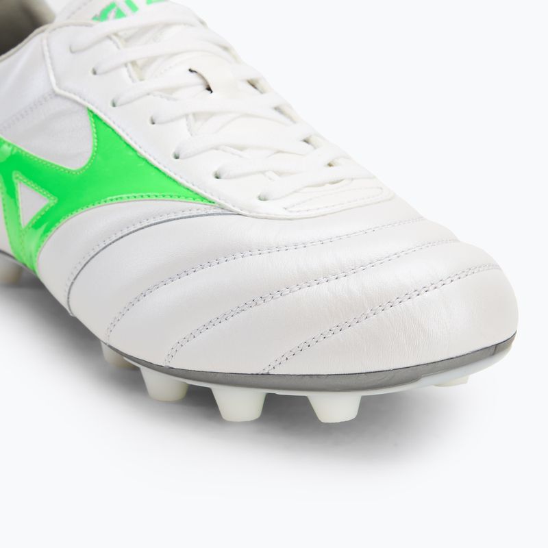 Buty piłkarskie męskie Mizuno Morelia II Elite Md white/neon green/galaxy silver 7