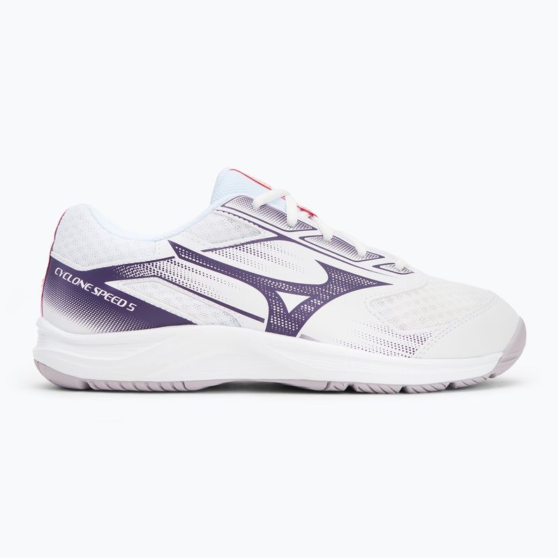 Buty do siatkówki damskie Mizuno Cyclone Speed 5 white/violet indigo/camellia rose 2