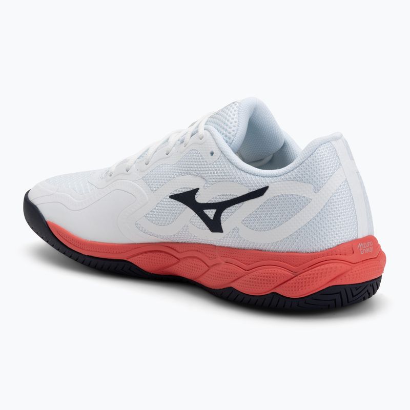 Buty do tenisa męskie Mizuno Wave Enforce Court AC white/baritone blue/calypso coral 3
