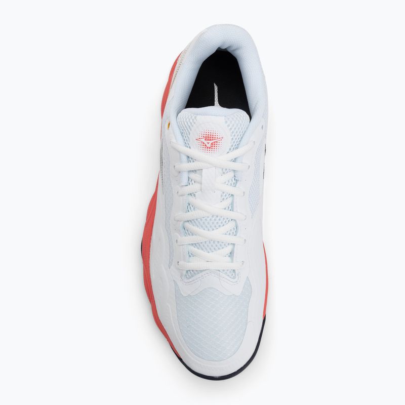Buty do tenisa męskie Mizuno Wave Enforce Court AC white/baritone blue/calypso coral 5