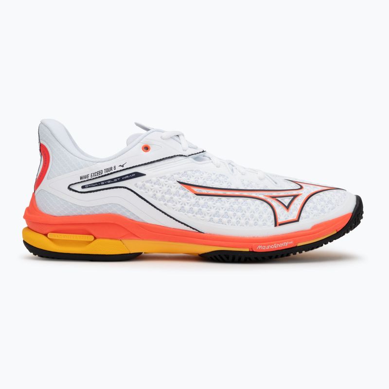 Buty do tenisa męskie Mizuno Wave Exceed Tour 6 AC white/fiery coral 2/citrus 2