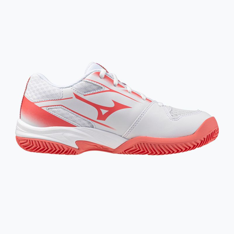 Buty do tenisa dziecięce Mizuno Break Shot 5 Jr CC white/blue granite/calypso coral 9