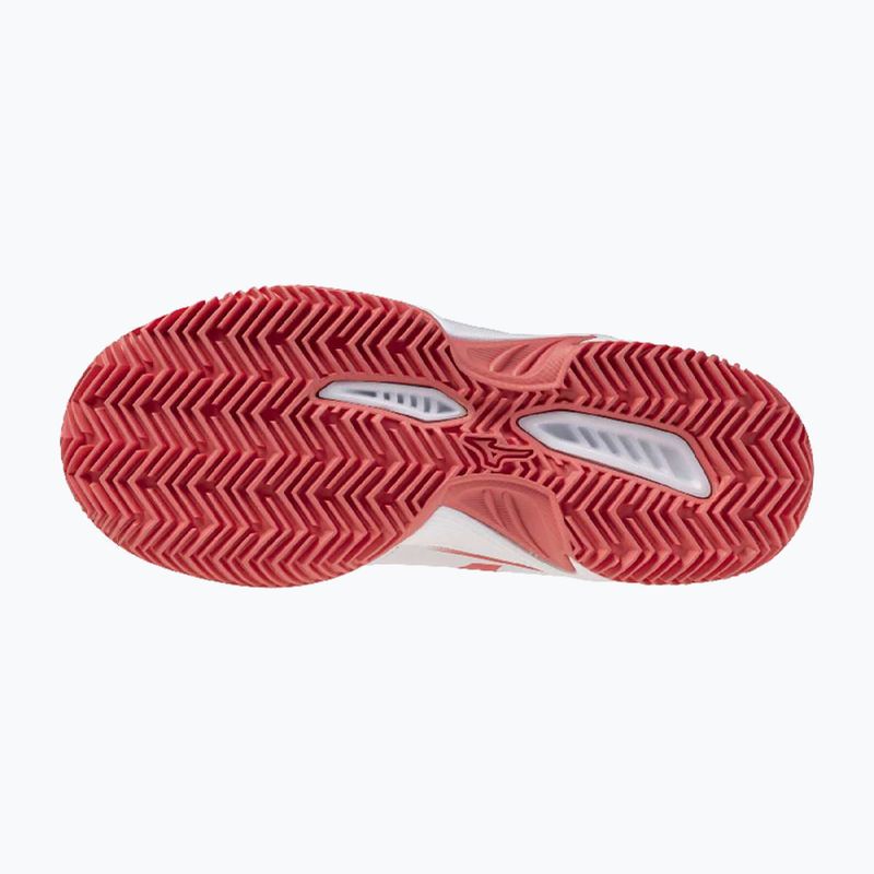 Buty do tenisa dziecięce Mizuno Break Shot 5 Jr CC white/blue granite/calypso coral 12