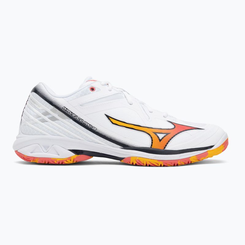 Buty do badmintona Mizuno Wave Claw 3 white/citrus/calypso coral 2