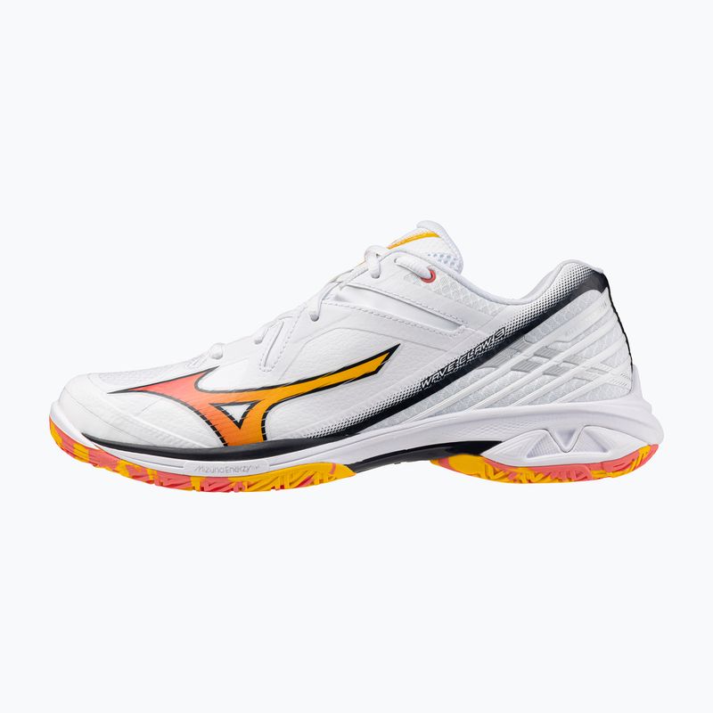 Buty do badmintona Mizuno Wave Claw 3 white/citrus/calypso coral 8