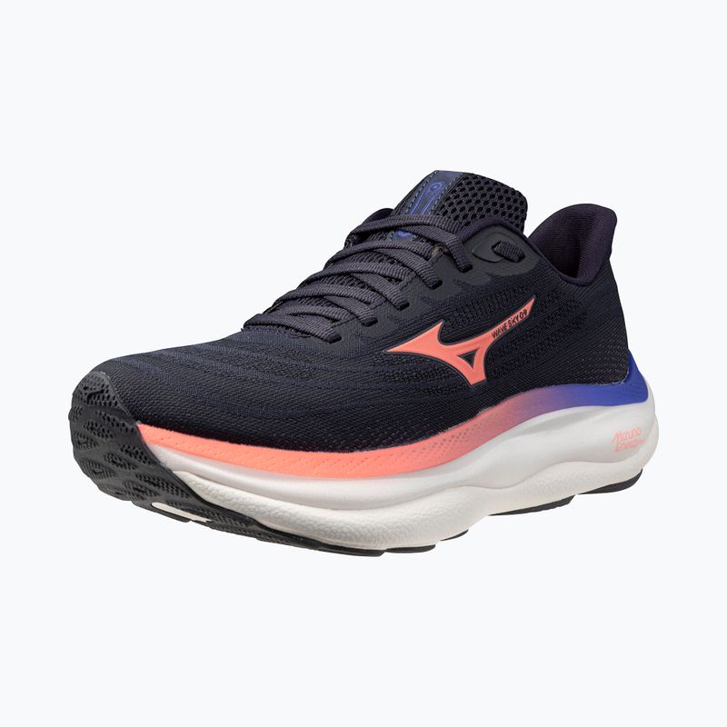 Buty do biegania damskie Mizuno Wave Sky 9 odyssey gray/striking coral/iris bloom 4