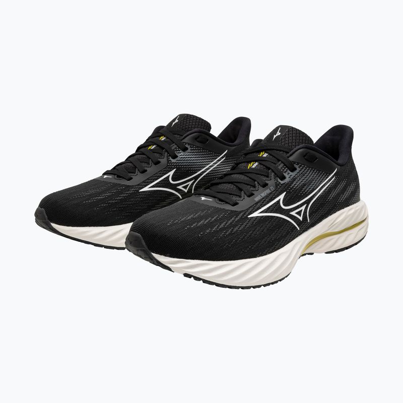 Buty do biegania damskie Mizuno Wave Inspire 21 black/white/vibrant yellow 8