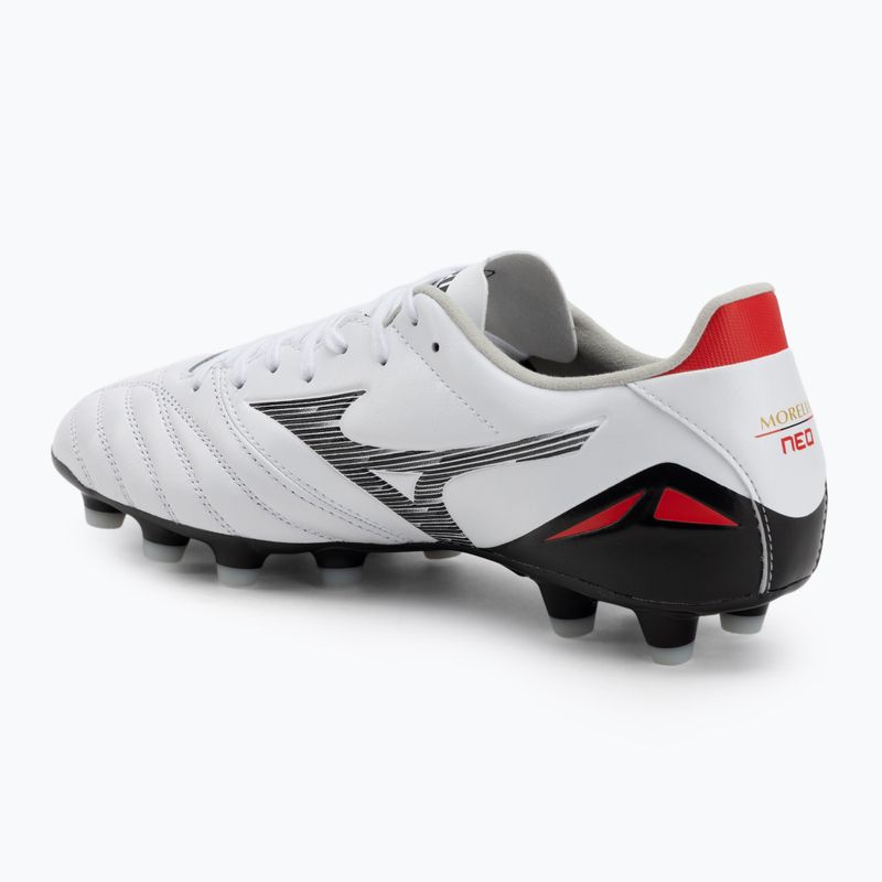 Buty piłkarskie męskie Mizuno Morelia Neo IV Pro MD white/black/chinese red 3