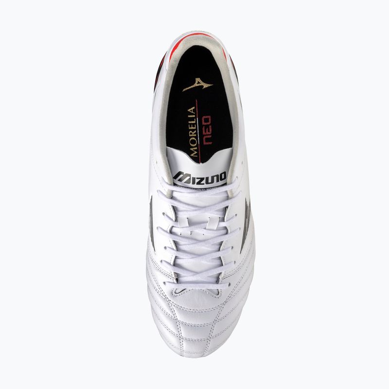 Buty piłkarskie męskie Mizuno Morelia Neo IV Pro MD white/black/chinese red 12