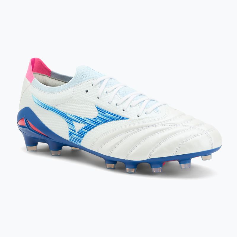 Buty piłkarskie męskie Mizuno Morelia Neo IV β Japan Fg white/tanager turquoise/pink tetra