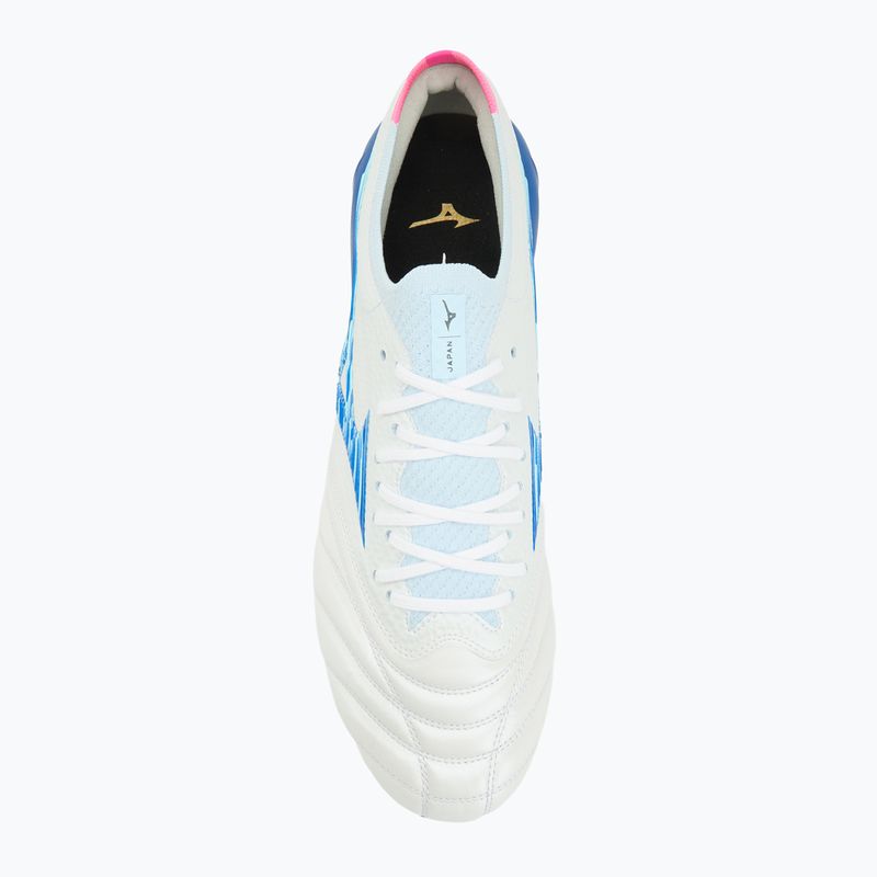 Buty piłkarskie męskie Mizuno Morelia Neo IV β Japan Md white/tanager turquoise/pink tetra 5