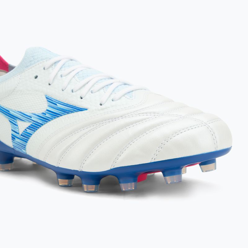 Buty piłkarskie męskie Mizuno Morelia Neo IV β Japan Md white/tanager turquoise/pink tetra 7