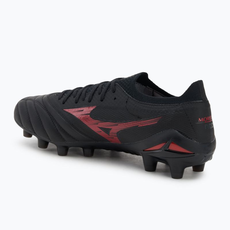 Buty piłkarskie męskie Mizuno Morelia Neo IV Β Elite MD black/morelia 40th red/black 3