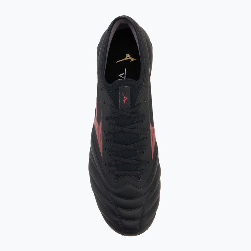 Buty piłkarskie męskie Mizuno Morelia Neo IV Β Elite MD black/morelia 40th red/black 5