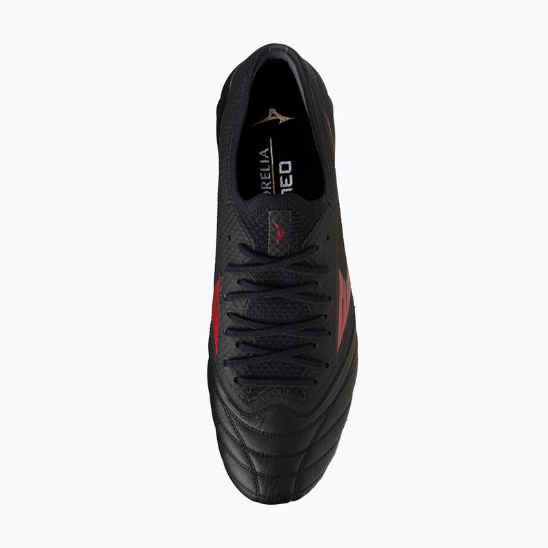 Buty piłkarskie męskie Mizuno Morelia Neo IV Β Elite MD black/morelia 40th red/black 12