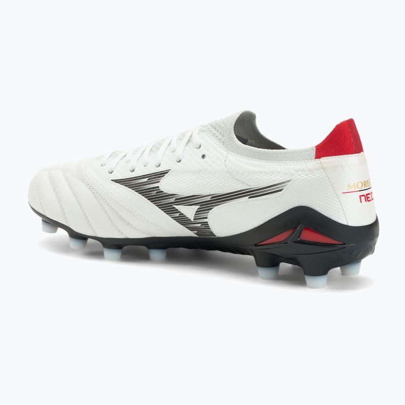 Buty piłkarskie męskie Mizuno Morelia Neo IV Β Elite MD white/black/chinese red 3