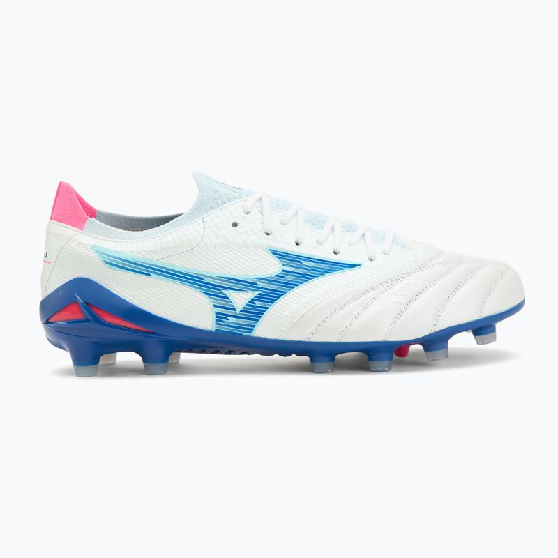 Buty piłkarskie męskie Mizuno Morelia Neo IV Β Elite MD white/tanager turquoise/pink tetra 2