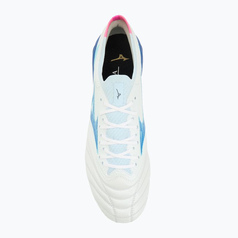 Buty piłkarskie męskie Mizuno Morelia Neo IV Β Elite MD white/tanager turquoise/pink tetra 5