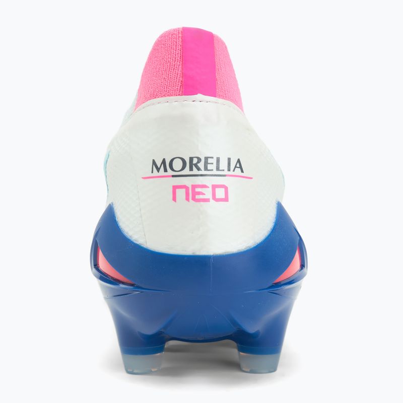 Buty piłkarskie męskie Mizuno Morelia Neo IV Β Elite MD white/tanager turquoise/pink tetra 6