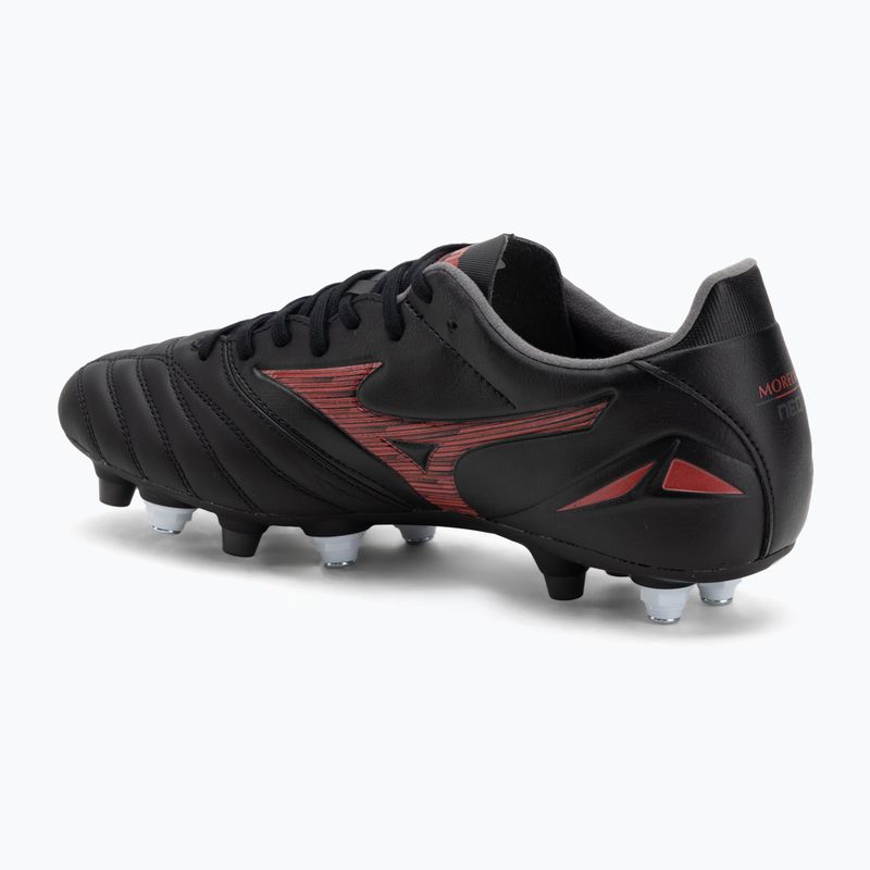 Buty piłkarskie męskie Mizuno Morelia Neo IV Pro Mix black/morelia 40th red/black 3