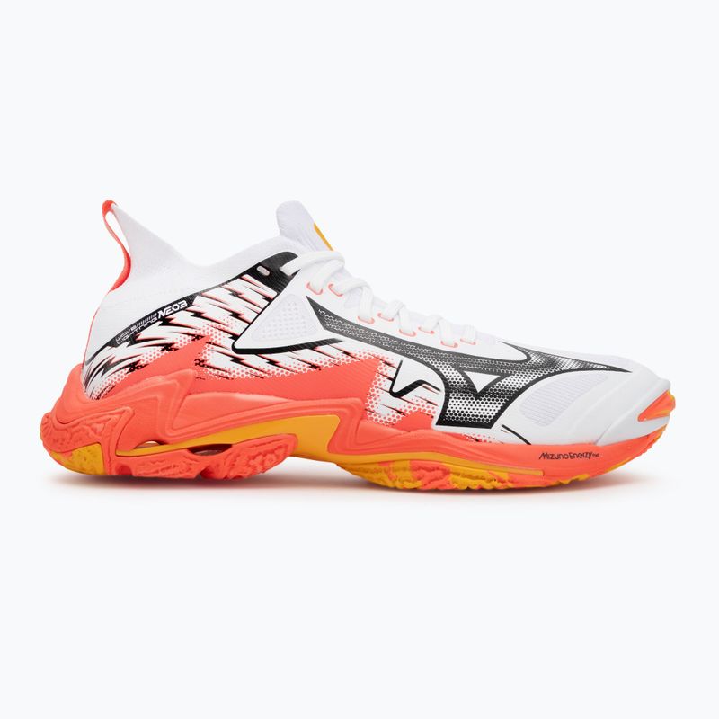 Buty do siatkówki Mizuno Wave Lightning Neo 3 white/fiery coral 2/citrus 2
