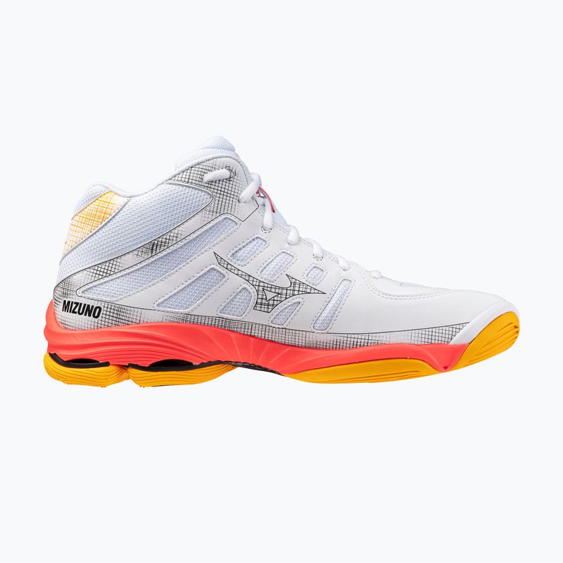 Buty do siatkówki Mizuno Wave Voltage 2 Mid white/fiery coral 2/citrus 2